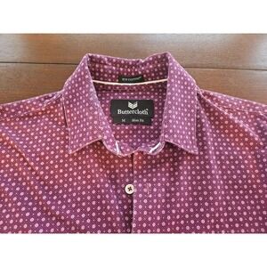 BUTTERCLOTH Icy Cotton Button Shirt All Over Print Men's Medium Slim Fit